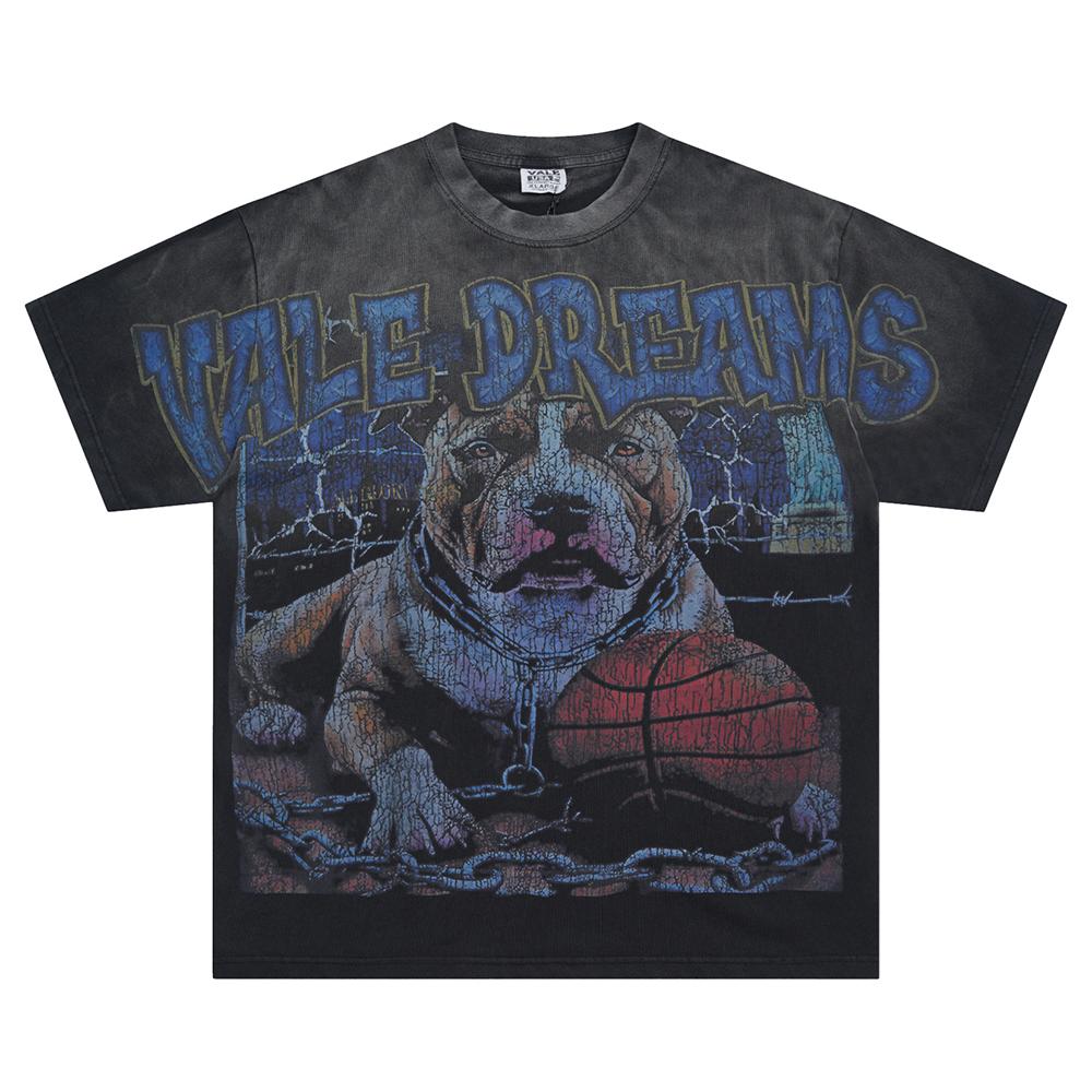 V531 Vale Forever Valley Sport VAKTHUND STOR T-SKJORTE Sommer Street Trendy T-skjorte