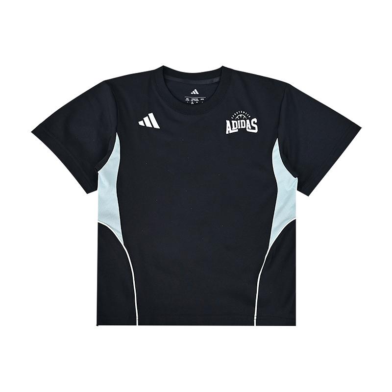 

Adidas T-Shirt Logo Letter Versatile Short Sleeve Kids Tops Black KC1541 152