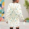 Women Plus Size Round Neck Long Sleeve Printed Black Mini Sweatshirt Dress Ribbed Cuffs
