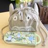 Skater Kid's Lunch Bag Totoro Ghibli Die-Cut Drawstring Pouch KB7D-A