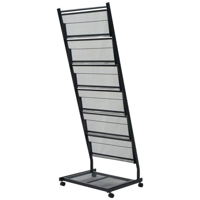 VidaXL Porte-revues 47,5 x 43 x 133 cm Noir A4