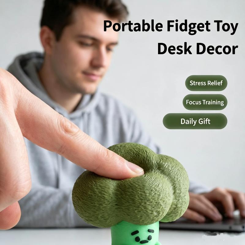 Cute Frog Eagle Chick Broccoli Fidget Keychain Built In Mechanical Buttons Stress Relief For Office Relaxation Daily Commute