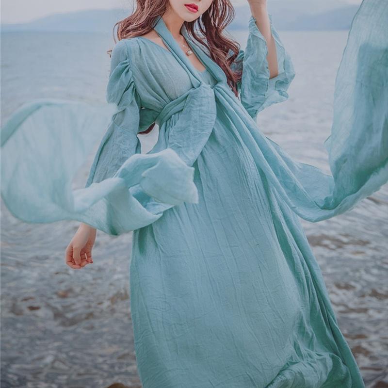 Buy Womens Fairy Medieval Dress Victorian Prom Gown Steampunk Frock Flare  Sleeve Linen Beach Holiday Wear at affordable prices  free shipping, real  reviews with photos  Joom