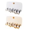 6Pcs Stylish C Type Water Drop Droplet Earrings Acrylic Ear Rings Fashion Statement Jewelry for Parties and Casual Wear