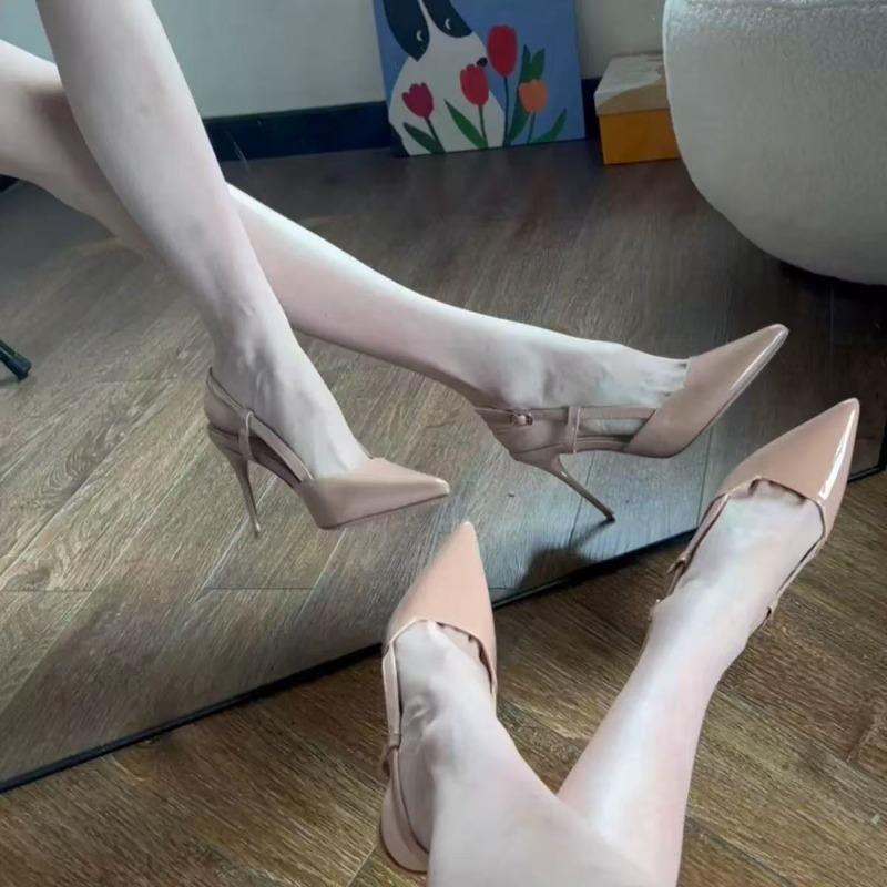New pure desire nude light mouth high heels women's stiletto high heels sandals empty temperament single shoes