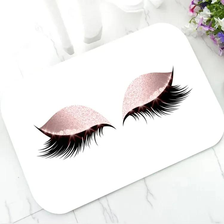Fashion Rose Gold EyeLash Welcome Mat Bedroom Hallway Entrance Floor Mats Carpet for Living Room Soft Anti-slip Area Floor Rugs