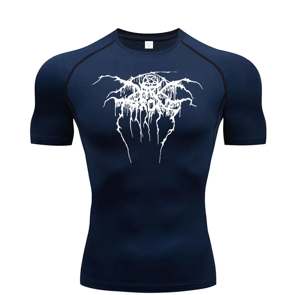 2025 Herren Kompressions-Print Kurzarm Fitnessstudio Trainings-T-Shirt, Schnelltrocknendes Atmungsaktives T-Shirt, Fitness-Training Tracktop RL0547