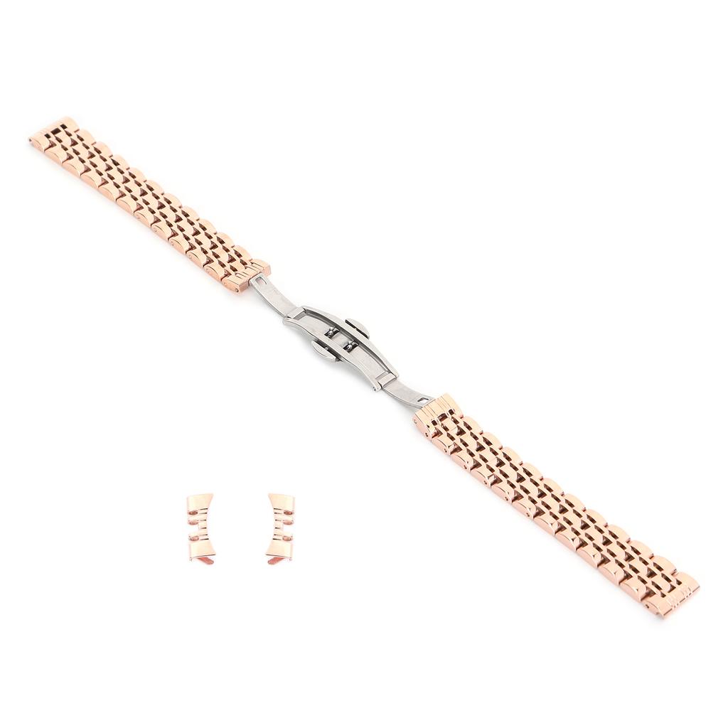 14mm Watch Band Stainless Steel Watch Strap Replacement Watch Band Strap AccessoryRose Gold
