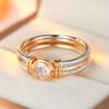 Vintage Inlaid White CZ Women's Ring Ethnic Two Color Hand Carving Daily Wear Party Jewelry Anniversary Gift