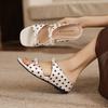 Krazing Pot Microfiber Med Heels Polka Dot European Design Outside Slippers Flip Flop Summer Size 43 Size 42  Women Sandals