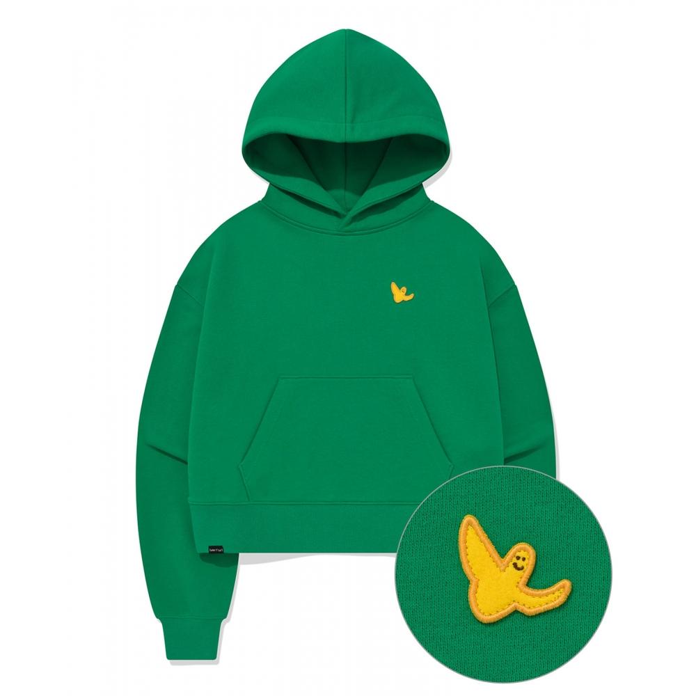 

WHATITISNT Womens Angel Waffen Crop Hood Green