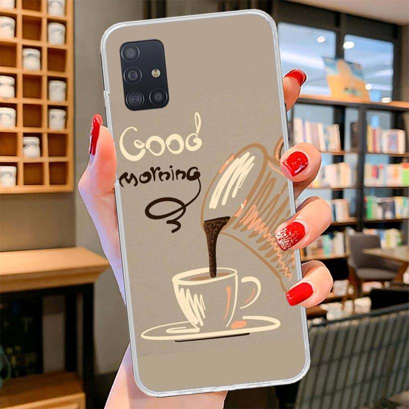 Coffee Wine Cup Cover Phone Case For Samsung Galaxy A12 A22 A32 A52 A72 A02S Phone Case Note 20 Ultra 10 S10 Plus A51 A71 A50S A