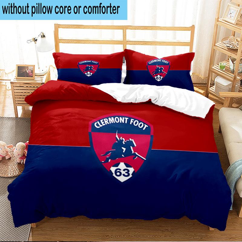 Clermont Foot Crest Design 3PCS Print Bedding Set, Includes A Duvet Cover and Two Pillowcases for Bedroom, Dormitory, Suitable for All Seasons