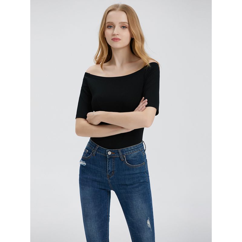 Fashion off-Shoulder T-shirt for Women 2025 New Arrival Summer Inner Match Sexy Elegant Slim Looking Tops Bottoming Shirt Fashion