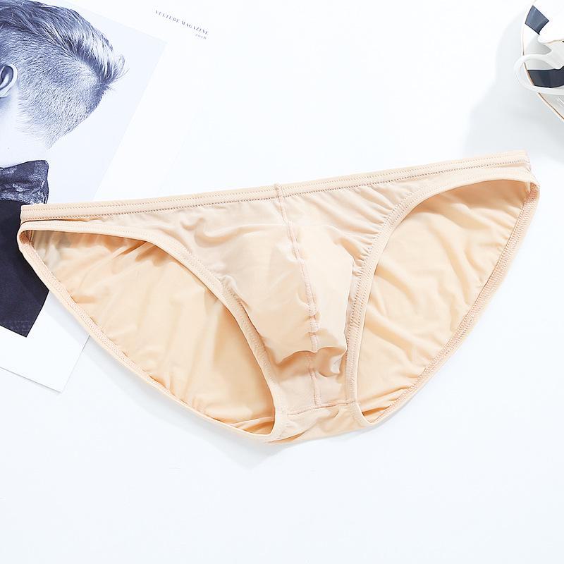 Men's Sexy Transparent Nylon Ice Silk Low Waist Briefs