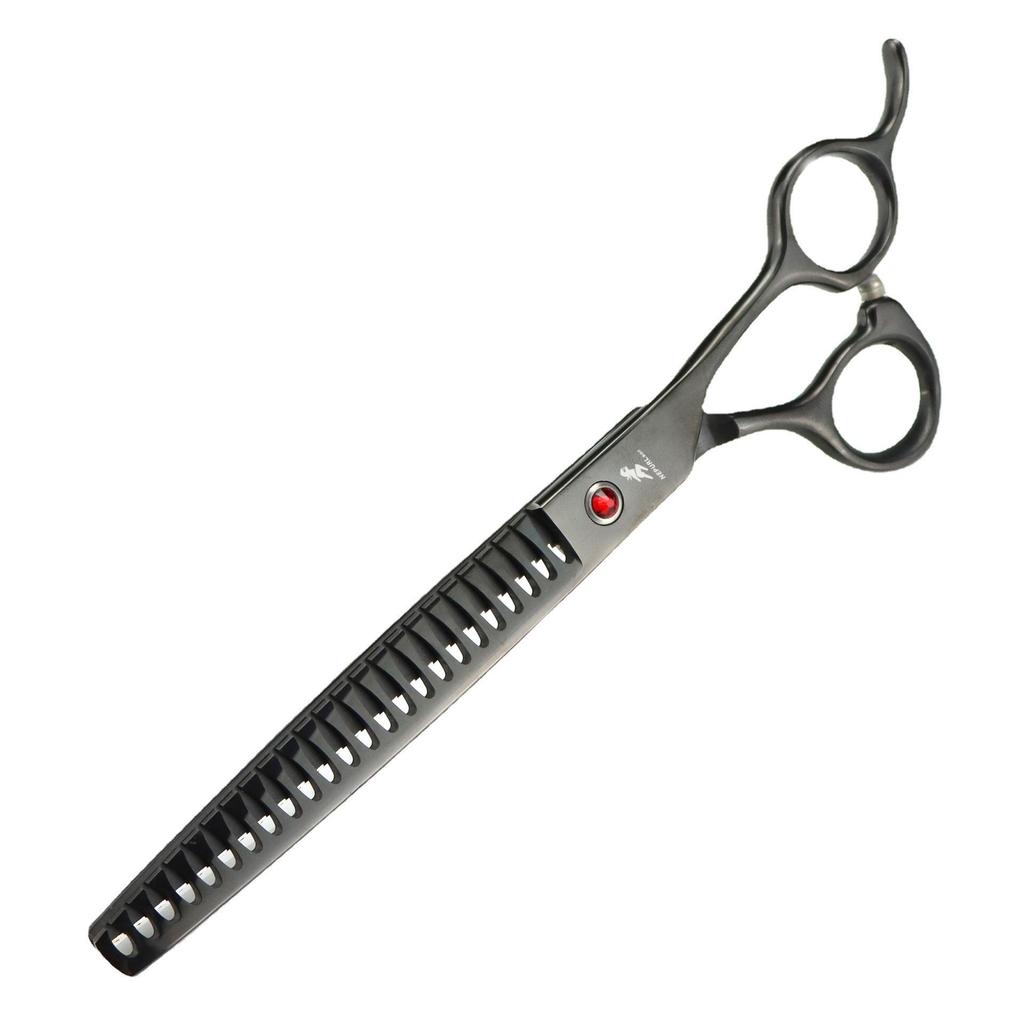 8-inch Napsen Black Plating Pet Grooming Scissors Set: Straight Shears & Comb