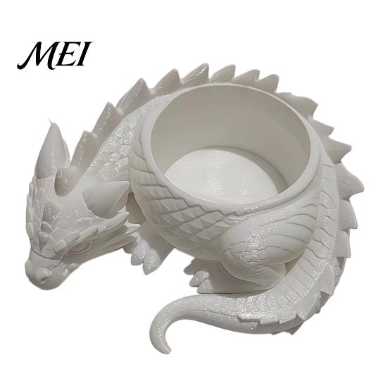 Dragon-shaped Flower Pot 3D Printed Pot, Fairy Tale Style Dragon-Shaped Planter Yellow Dragon with Breathable Design, Small Plant Container