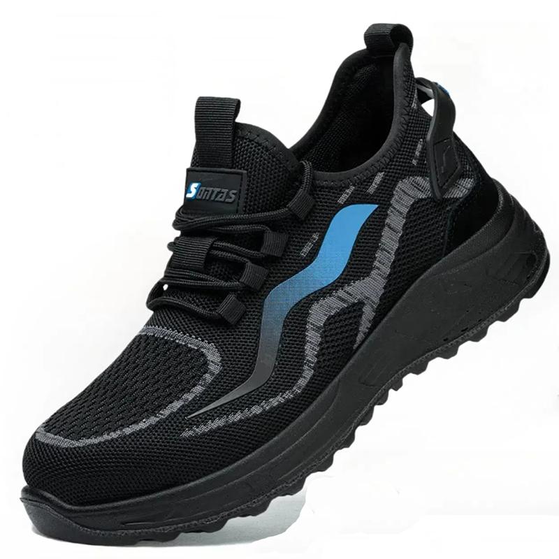 plus size men fashion breathable steel toe cap working safety shoes summer worker safe boots insulated sneakers protect footwear