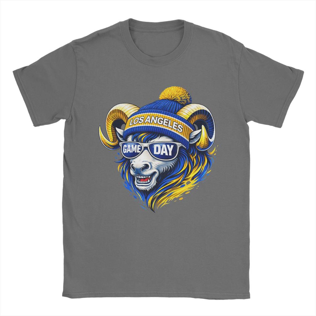 Ram with Beanie and Sunglasses Game Day Vibes Unisexs T Shirts  Funny Tees Short Sleeve Round Collar Cotton Plus Size Clothing
