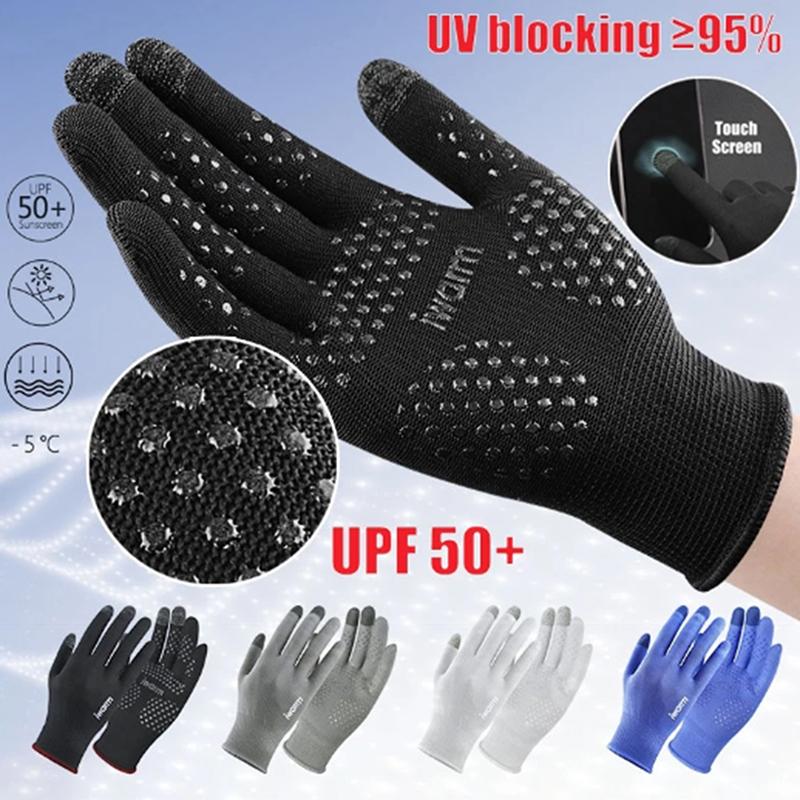 1 Paar Anti-Ultraviolett Outdoor-Sport Laufen Handschuh Warm Touchscreen Fitnessstudio Fitness Vollfingerhandschuh Unisex Gestrickte Handschuhe