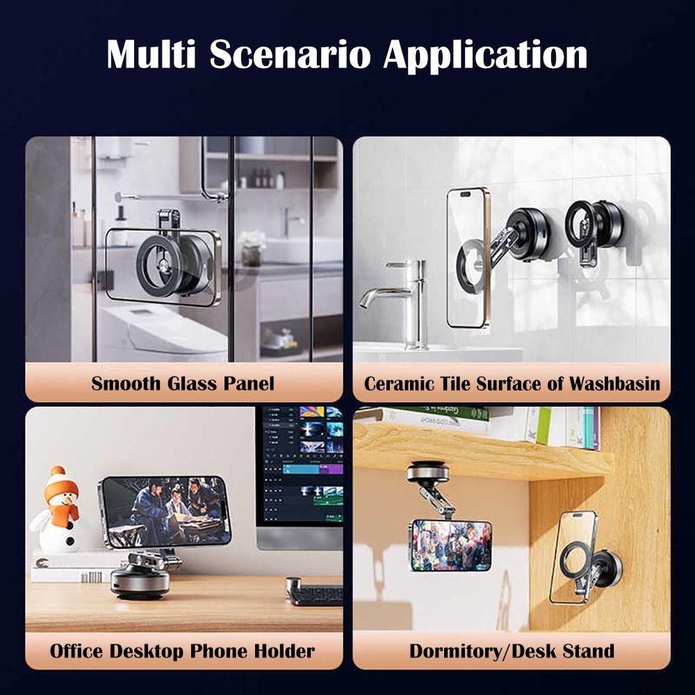 Vacuum Adsorption Magnetic Mobile Phone Holder Suction Cup Folding Tablet Stand Car Mount Universal Phone Bracket Desktop