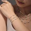 Qiong Yao Tianhe Stone Layered Clavicle Necklace: Light Luxury Double-Layer Stainless Steel Blade Chain for Women
