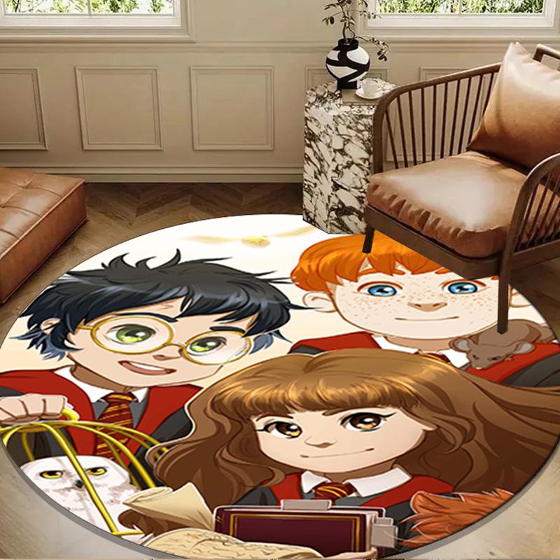 Magic School Adventure Round Rug for Livingroom,Bedroom, Palyroom, Chair Rug, Area rug, Circle Carpet, Large Size Fan Christmas gift