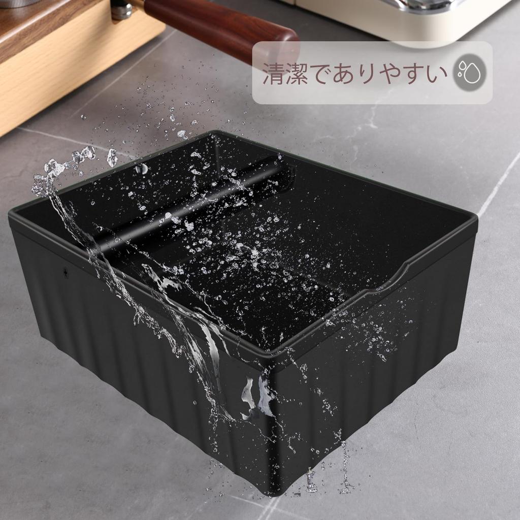 Coffee Knock Box, ABS Coffee Grounds Knock Box, Espresso Knock Box with Knock Bar and Non-Slip Rubber Base, Shock Absorbent Durable Barista Espresso