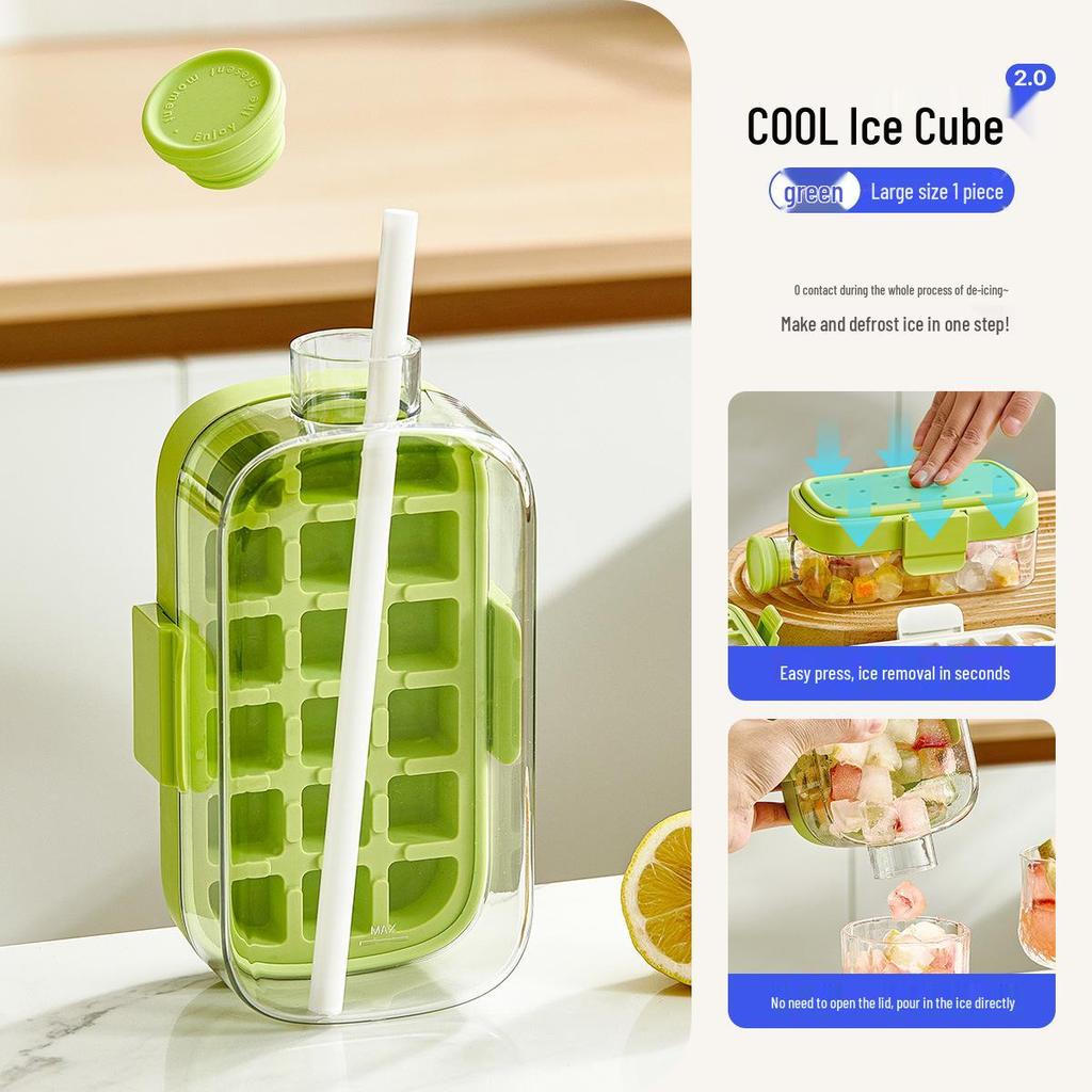 Trendy Ice Cube Tray: Zero-Contact Removal, Outdoor Straw Cup & Fitness Curling Pot