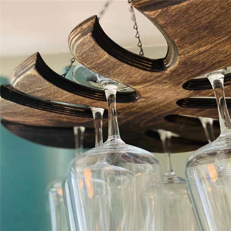 Wooden Wine Rack Wine Glass Rack Leaf Red Wine Cup Holder Monstera Wine Rack