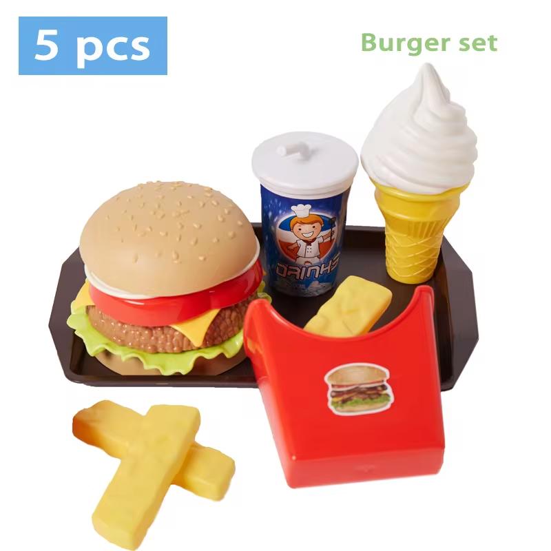Spielzeug Kreatives Spielzeug Baby Spielzeug Essen Küche Durian Apfel Obst Dinette Schneidespiel Hamburg Pizza Kochen Rollenspiel Haus Mädchen