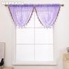 1PC NAPEARL Modern Beaded Jacquard Flower Tulle Curtain Valance for Window Decor