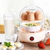 Automatic Power Off Egg Boiler Mini Multi-layer Breakfast Machine with Measuring Cup Egg Poacher for Home Dormitory