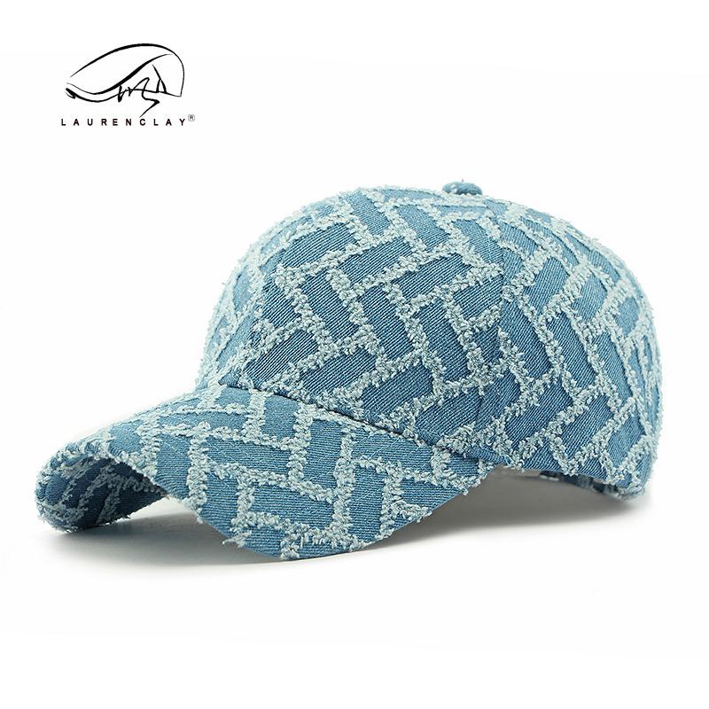 

Fashion Hat Ladies Denim Baseball Cap Soft Top Personality Old Outdoor Sunscreen Shade Cap Tide adjustable светло-синий