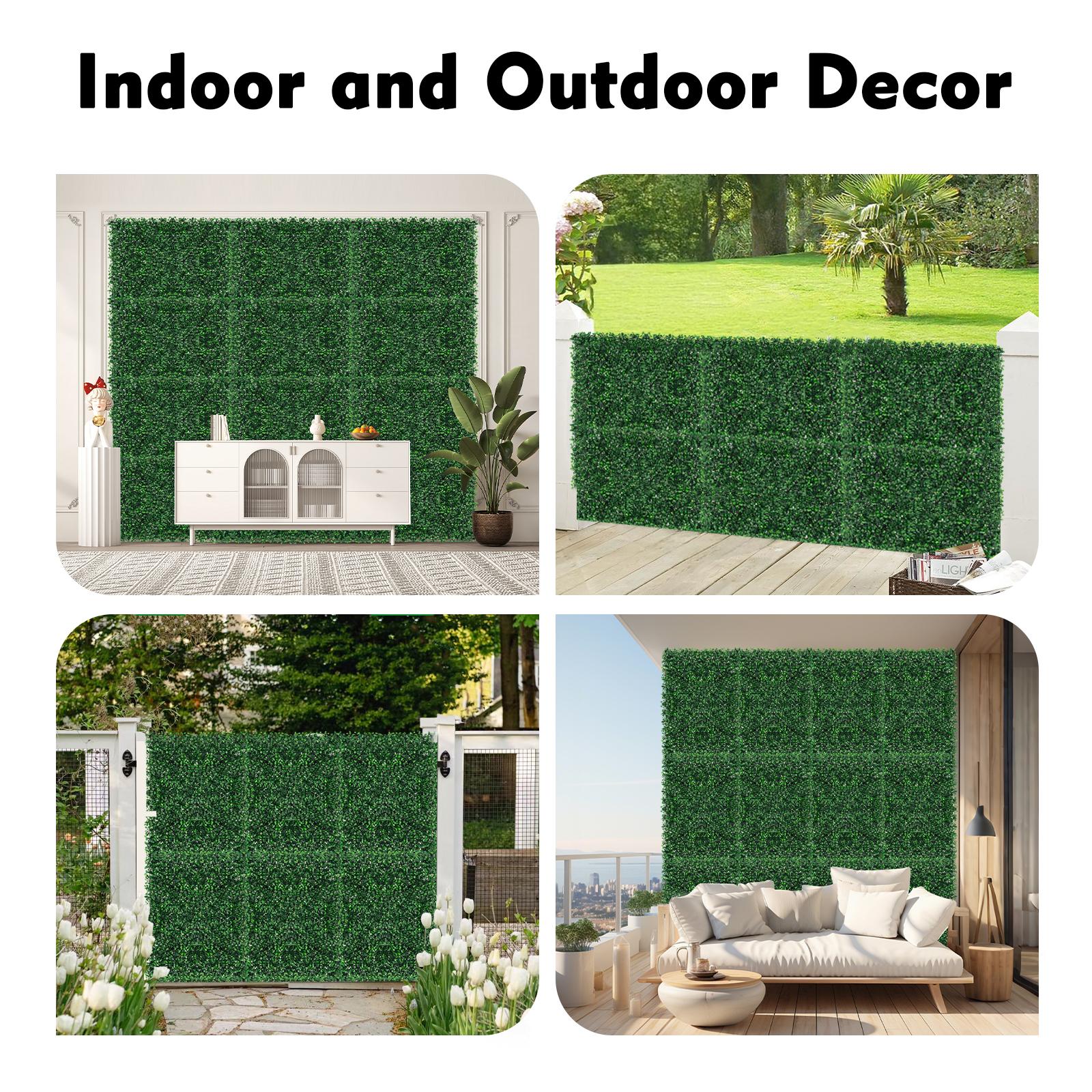 

Искусственная панель PE Трава Стена Живая изгородь 12 штук 60x40x4см Зелень Экран для конфиденциальности Живая изгородь для внутреннего и наружного патио балкона france