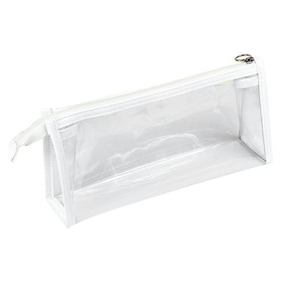 Clear Pencil Case Large Capacity Waterproof Portable Minimalist PVC Transparent Pen Bag for