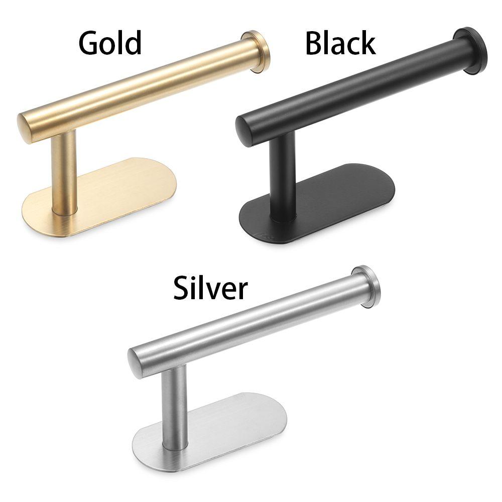 Modern No Drilling Stainless Steel Wall Mount Bathroom Accessories Toilet Roll Holder Toilet Paper Holder Storage Rack