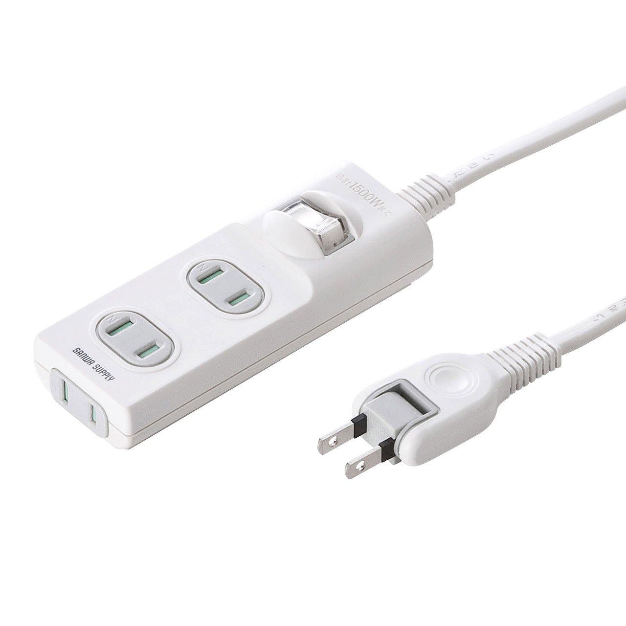 

Sanwa Supply Fire Prevention Safety Tap 2P, 3 Outlets, White, 3m TAP-TSH33SWN