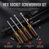 Steel Socket Screwdriver 5/5.5/6/7/8/9/10mm Hand Socket Durable Nut Driver  Hand Repair