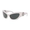 Temple Logo Plate Acetate Cat Eye Sunglasses Women's White 6503677 0VE445031487-White 60