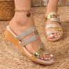 New Summer European American Style Open Toe Color Block Comfortable Outdoor Beach Slide Sandals