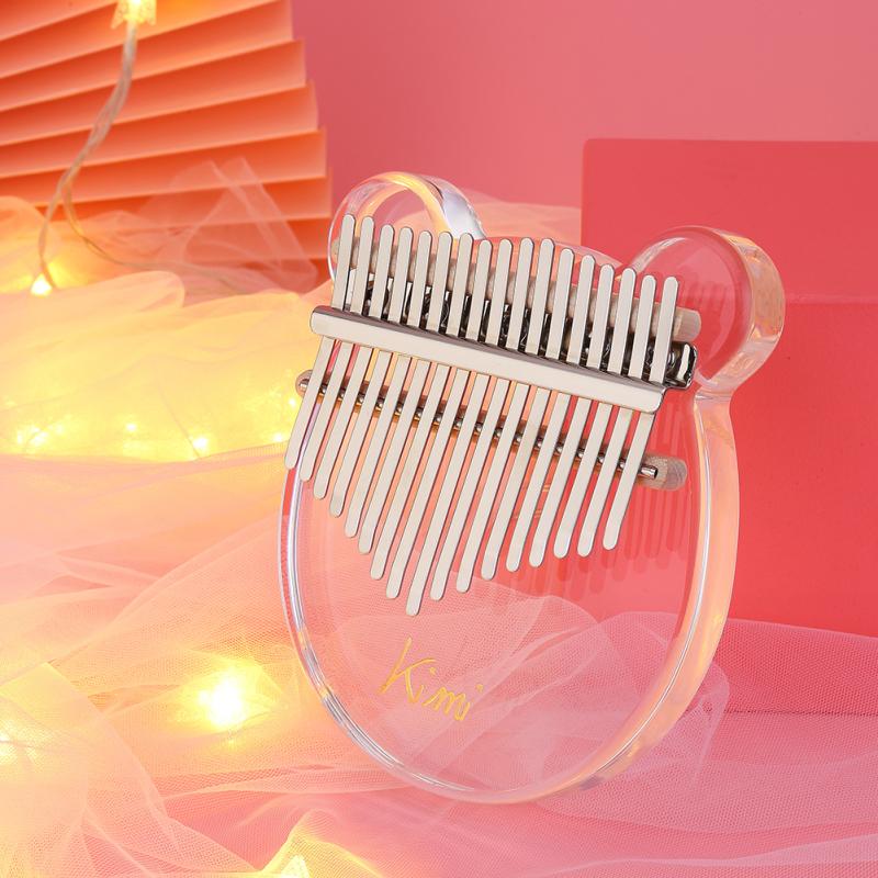 Kimi Kalimba Daumenklavier aus Acryl, 17 Tasten, mit Stimmgerät, Hammer-Gigbag