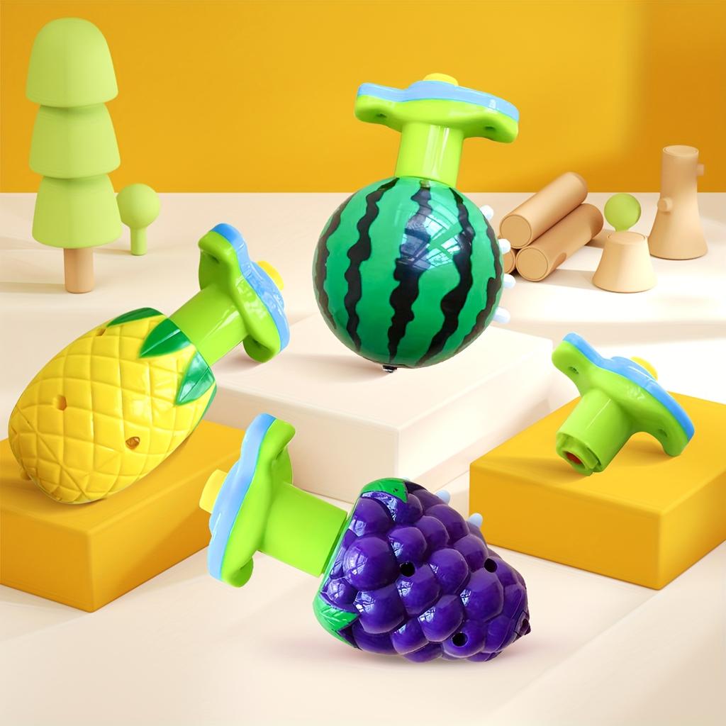 Fruit Series Press Flash Music Gyro 5pcs Set Toys