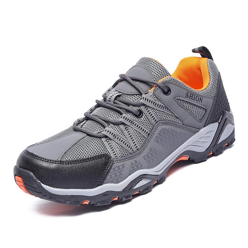 Men's Hiking Shoes Plus Size Men's Outdoor Low-Top Mesh Breathable Hiking Shoes Fashionable All-Match Sports Travel Shoes