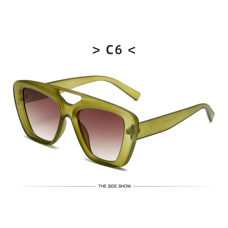 Trend In Big Square Frame Glasses for Women Double Bridge Sunglasses Men Ultraviolet Uv400 Yellow Vintage Style Fishing Outdoor