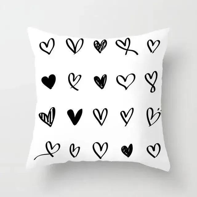 Black And White Striped Creative Double-Sided Printed Pillow Cover Short Plush Suitable Living Rooms Sofas Throw Cushion Cover