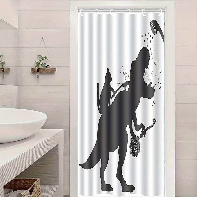 

Bathing Dinosaur Pattern Print, Suitable For Home Bathroom Decoration, Fabric Bathtub Curtain, Convenient Installation W60H190(CM)-1 Pcs