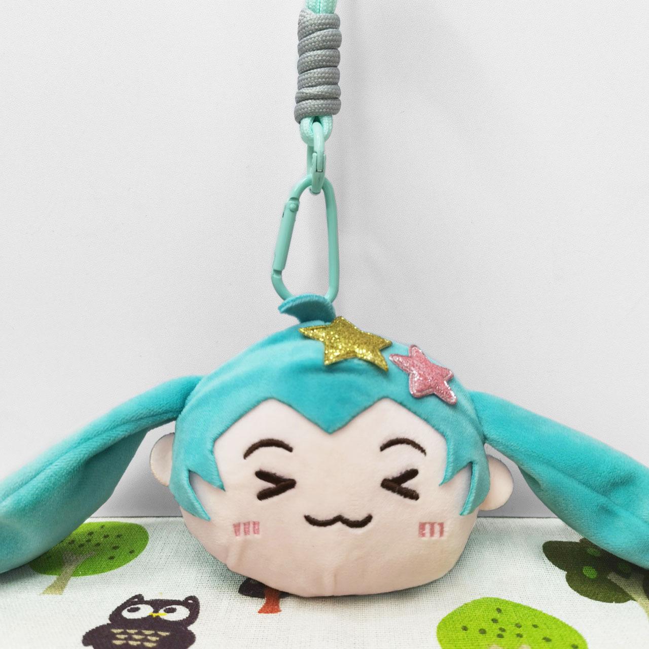 

Dreamy Elf Wristlet: ShellieMay Bowknot Lipstick & Earphone Bag - Anime Hatsune Miku Coin Purse Charm Woven Strap