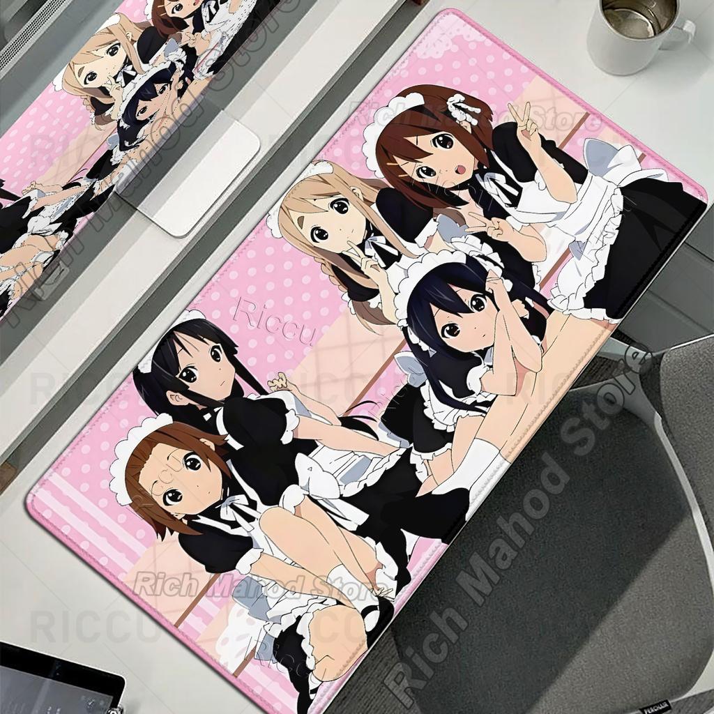 Cute Anime Girls Mouse Pads K-ON Large Gaming Aesthetics Carpet Office Computer Keyboard Nonslip Rug PC Cabinet XXL LockEdge Mat