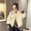 Korean High-End Women's Round Neck Cotton Jacket - Winter 2025, Lightweight, Warm, Loose Fit, Short Padded Coat